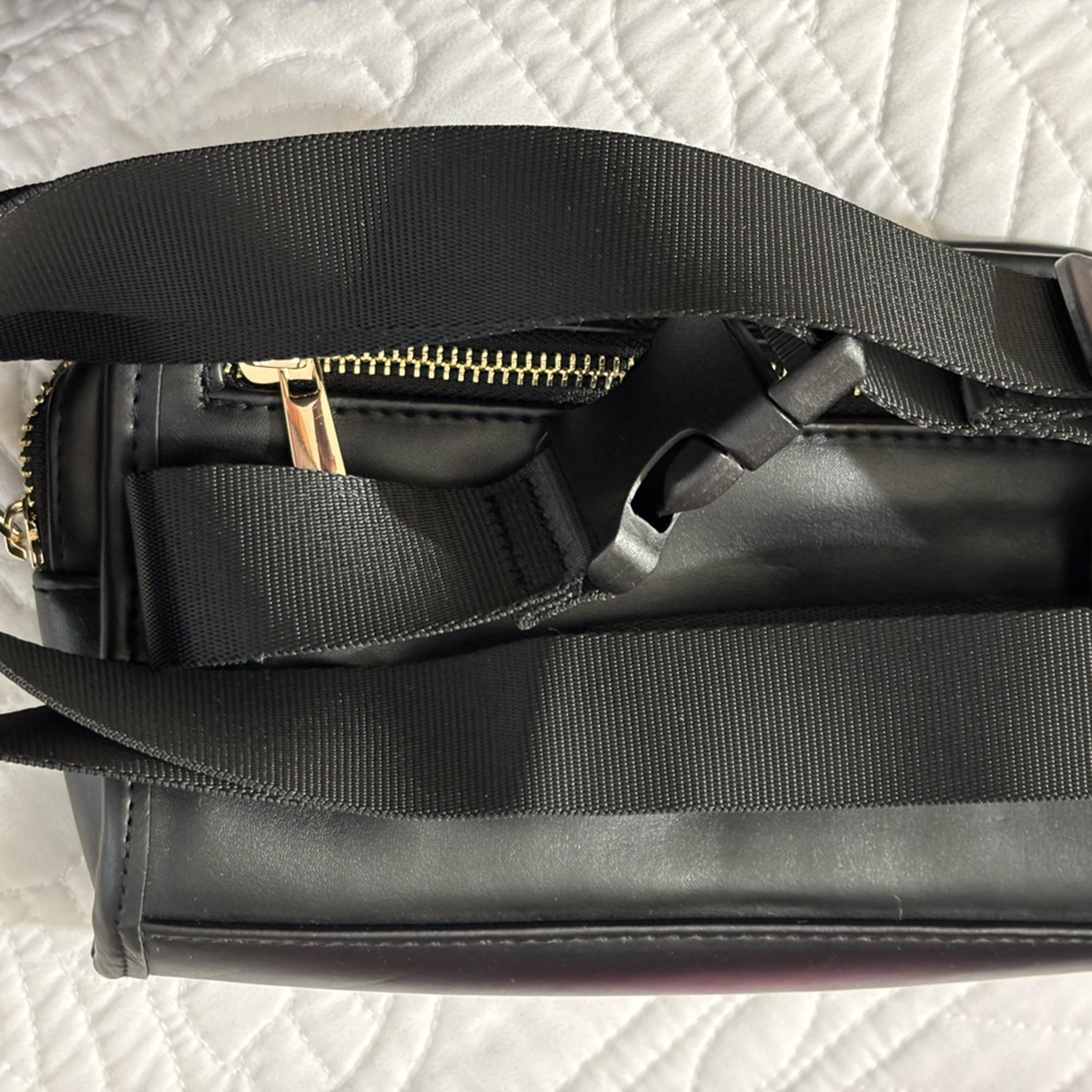 Amanda Uprichard Black quilted Bag with Gold Accents